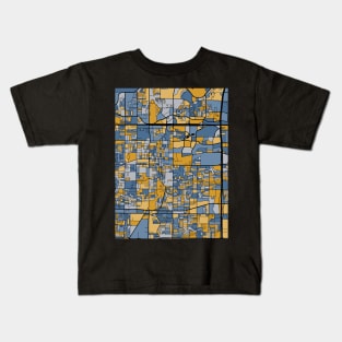Arlington Map Pattern in Blue & Gold Kids T-Shirt